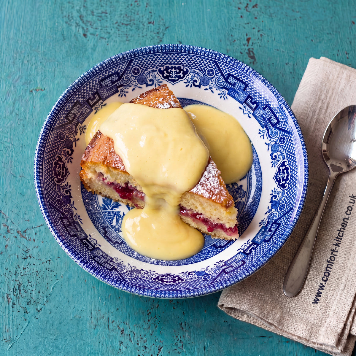 Jam Sponge with Custard